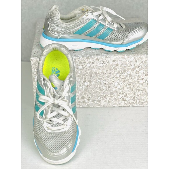 Adidas Ultraboost Sneakers Womens 6.5 Silver Blue Mesh Comfort Running Shoes - Picture 2 of 11